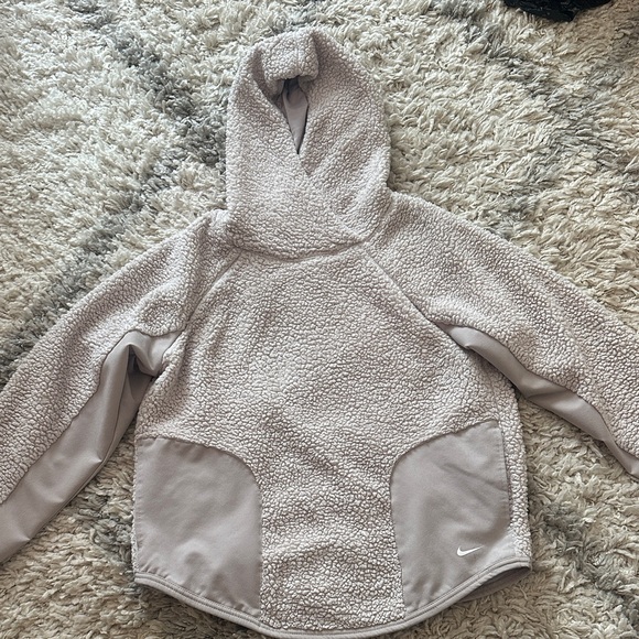 Nike Women's Sherpa Hoodie - Light Gray - Picture 1 of 3